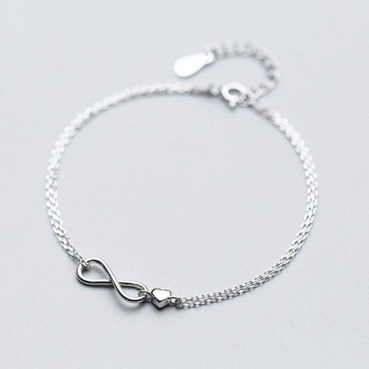 Bracelet Infini Cœur (Argent) /  infinity bracelet unisex