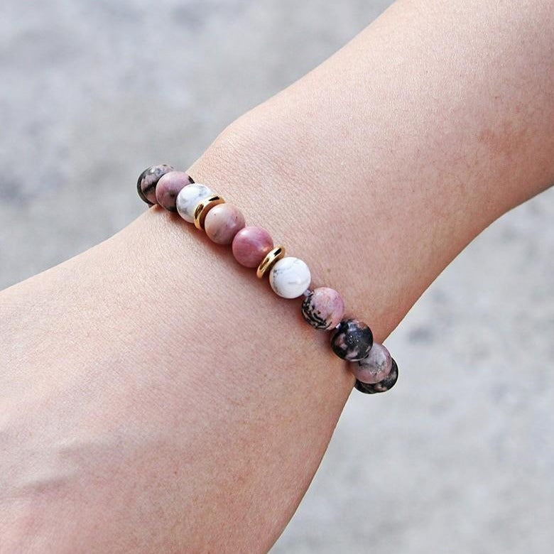 Bracelet De Rhodonite naturelle