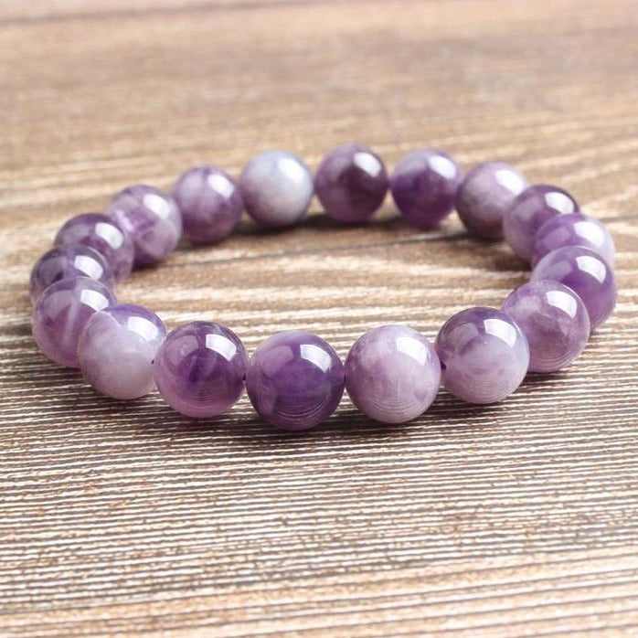 Bracelet En Perles D&#39;Améthyste Véritable