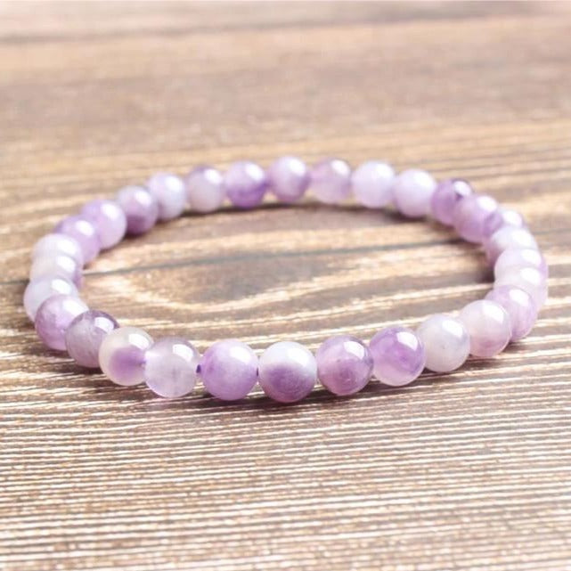 Bracelet En Perles D'Améthyste Véritable