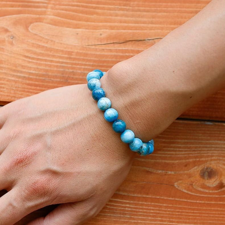 Pierre Apatite Bleue En Bracelet