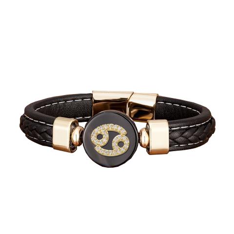 Bracelet Signe Astrologique Cancer (Cuir)