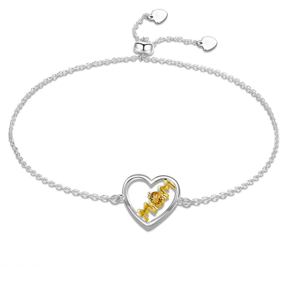 Bracelet Cœur Maman (Mois de Naissance) or rose