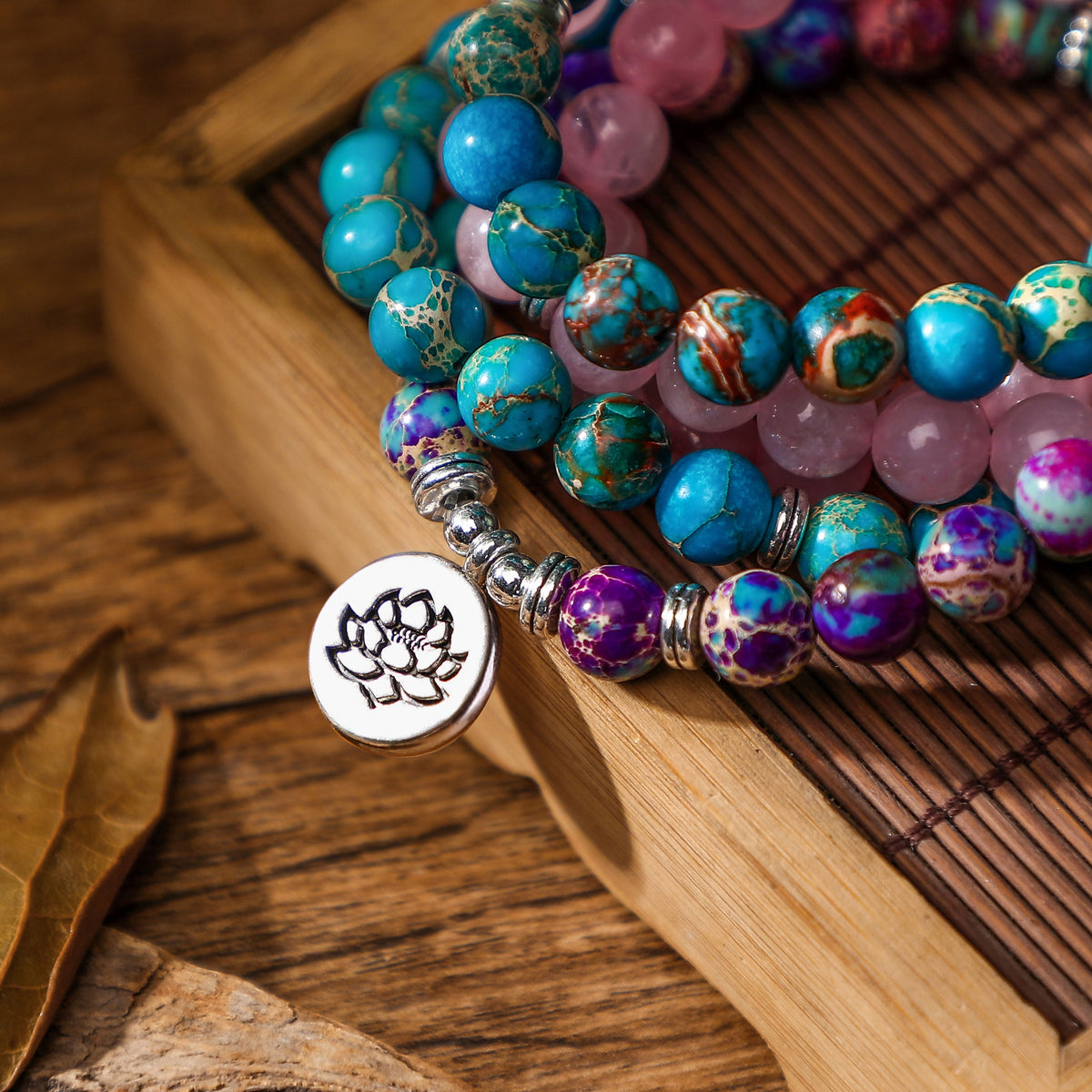 Bracelet Mala Pierre Naturelle Lotus