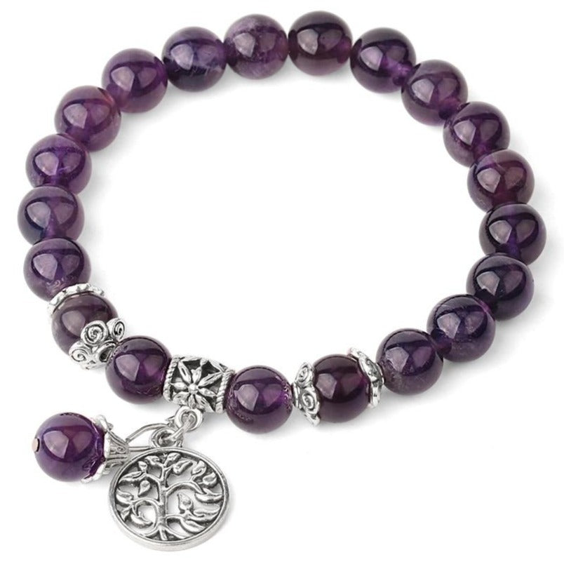 Bracelet En Perles D'Améthyste Naturelle