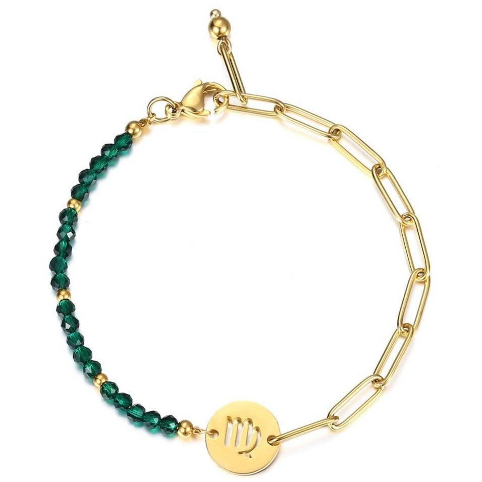 Bracelet Signe Astrologique Couleur Or Vierge