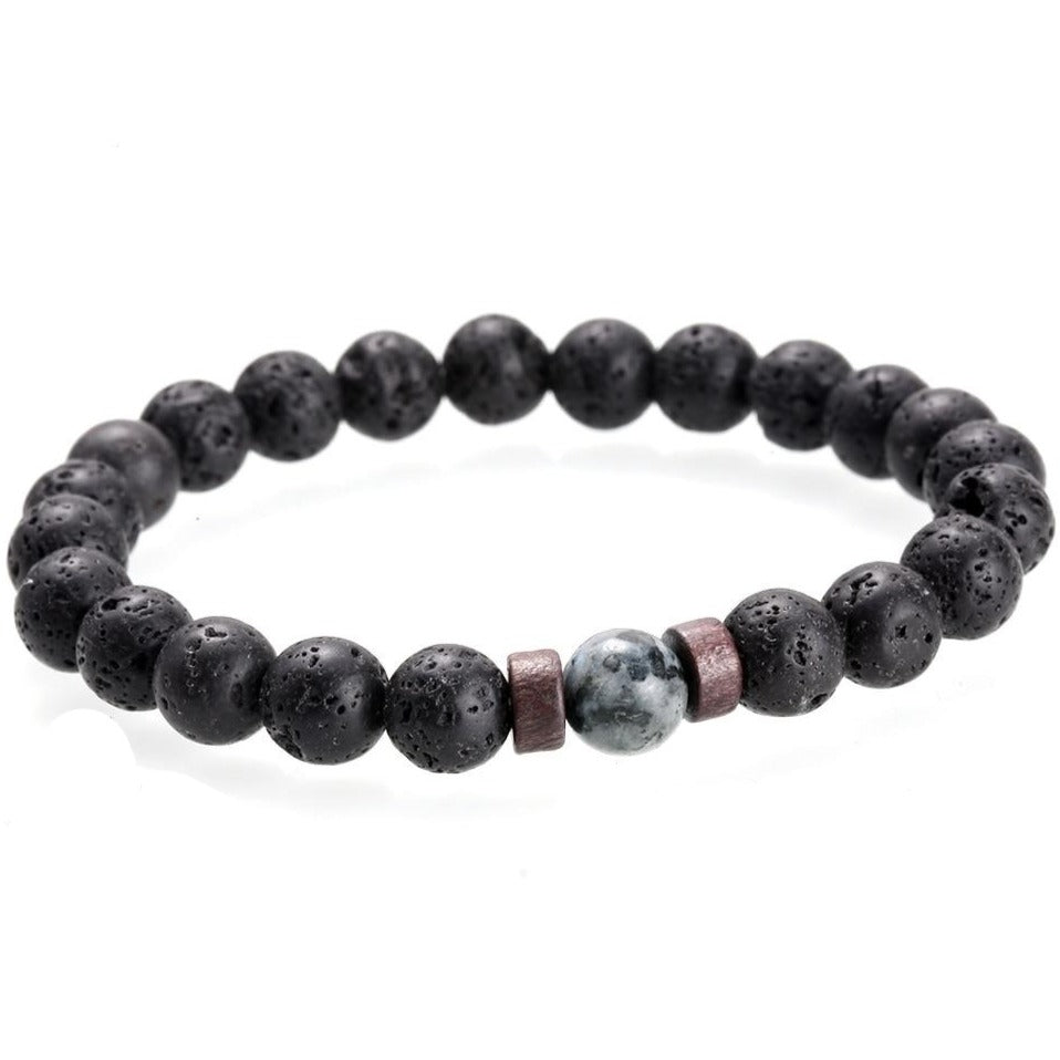 Bracelet Homme Pierre De Lave