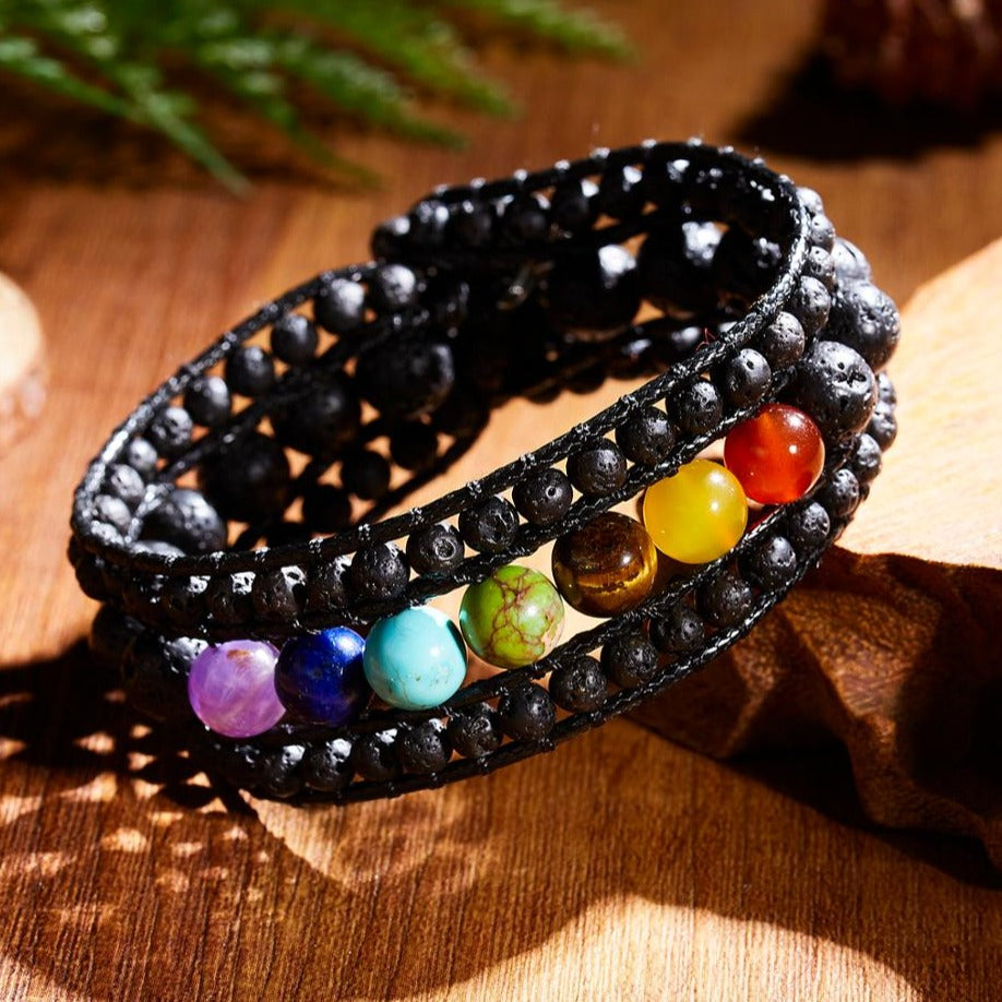 Bracelet 7 Chakras Guerison Bouddhiste Roselyn,  bracelet 7 chakras authentique