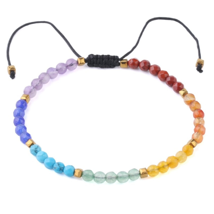 Bracelet Fin 7 Chakras Pour Femme (Shamballa) Harmoni,  bracelet 7 chakras énergie et endurance