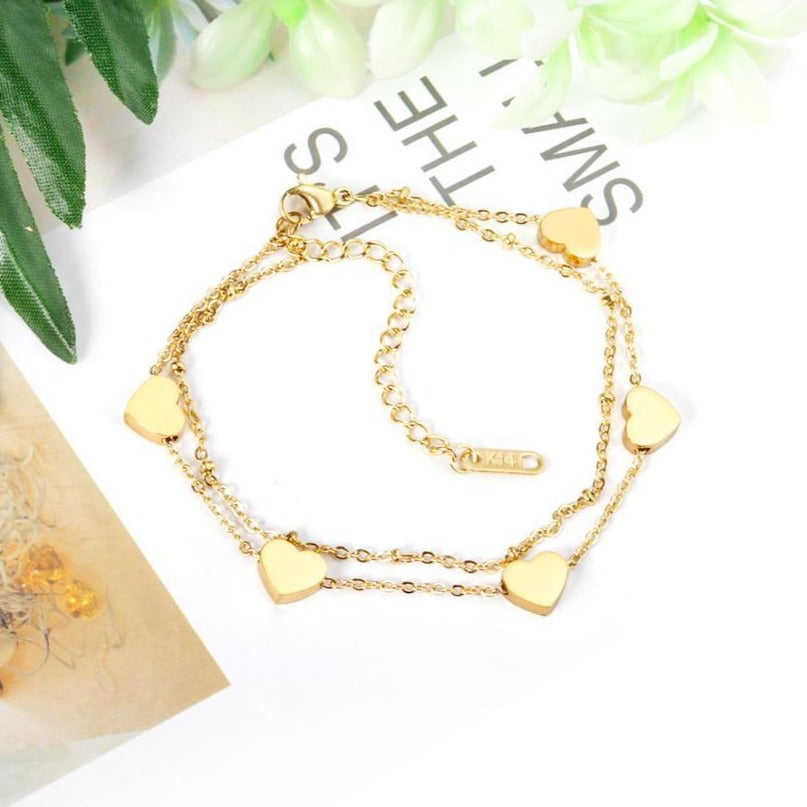 Bracelet Coeur Femme Doré st valentin