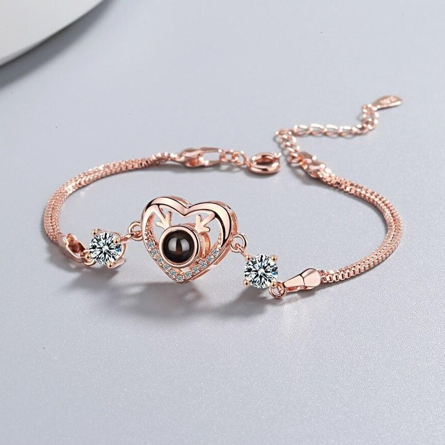 Bracelet Avec Cœur Métal diamant
