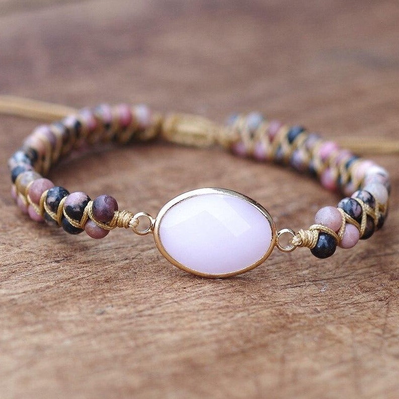 Bracelet En Rhodonite 6mm