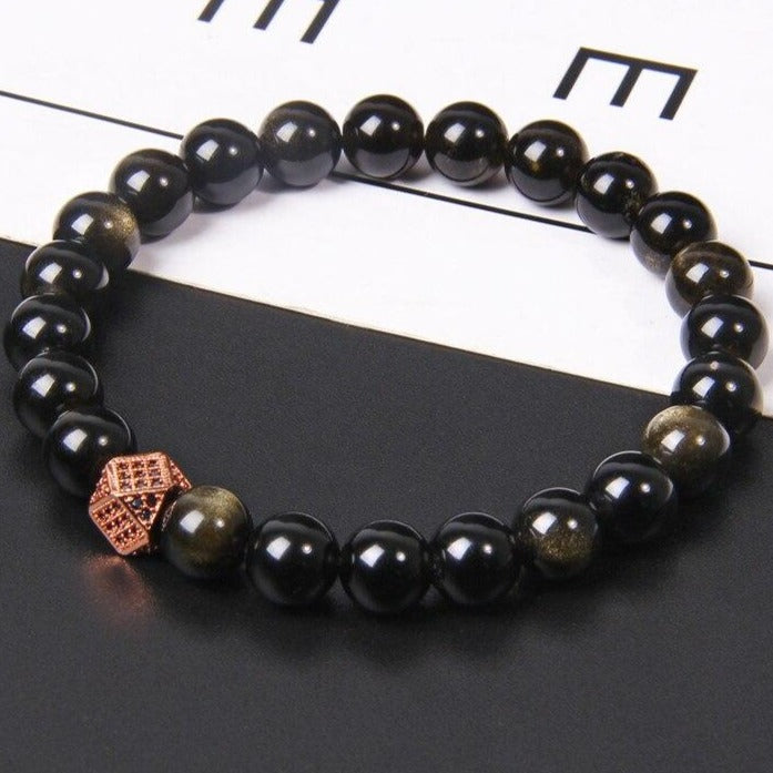 Bracelet Obsidienne Homme