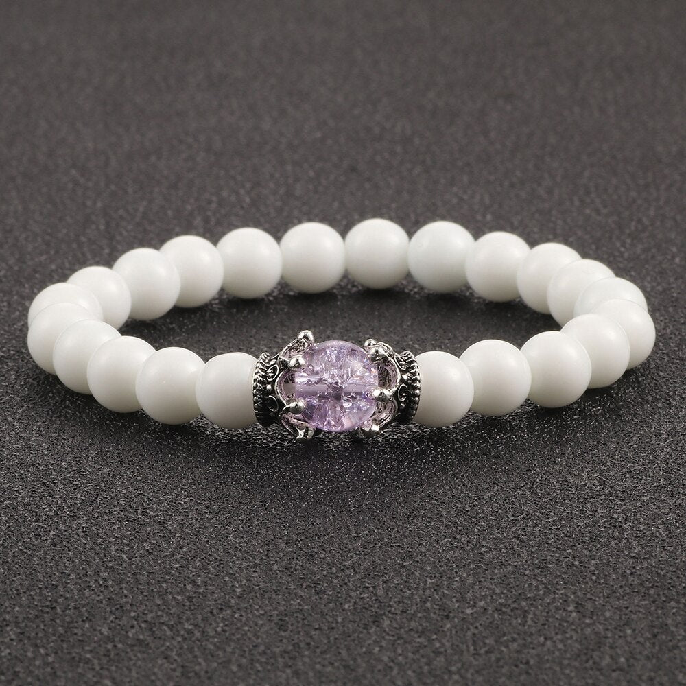 Bracelet En Pierre De Lune (Couronne)