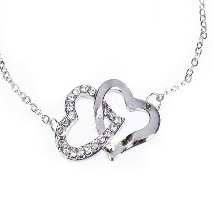 Bracelet Avec Deux Cœurs argent