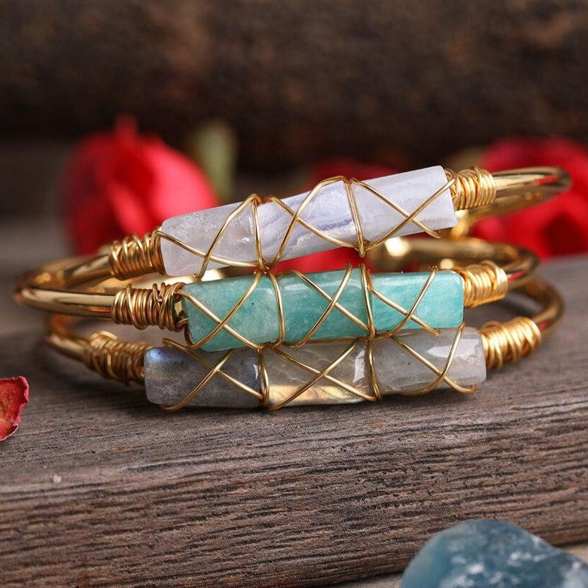 Bracelet Calcédoine rose