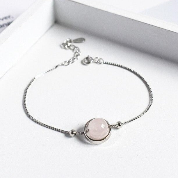 Bracelet En Pierre Naturelle Et Argent 925