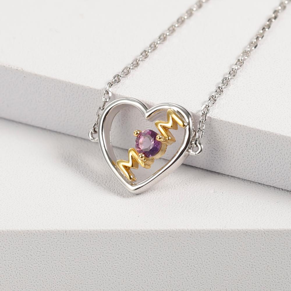 Bracelet Cœur Maman (Mois de Naissance) argent