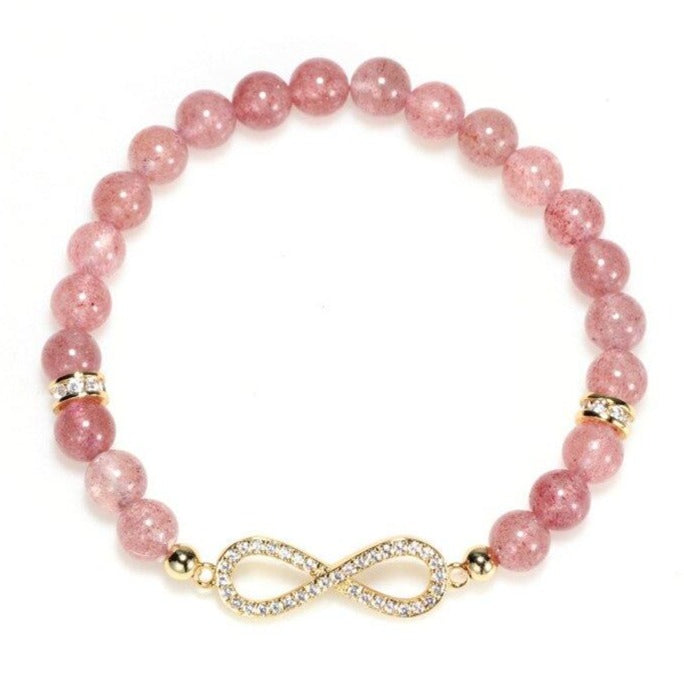 Bracelet Infini Rose Perles