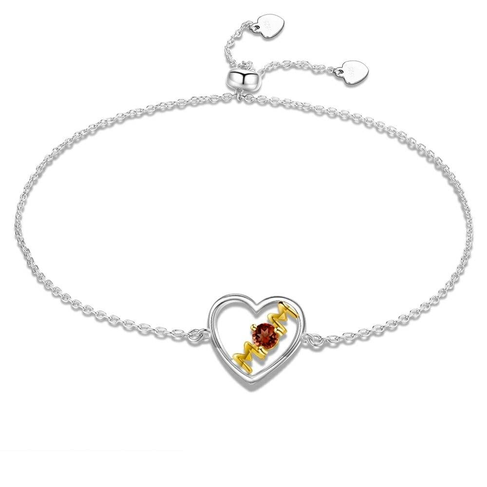 Bracelet Cœur Maman (Mois de Naissance)