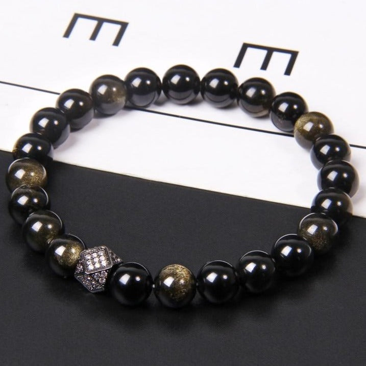 Bracelet Obsidienne Homme