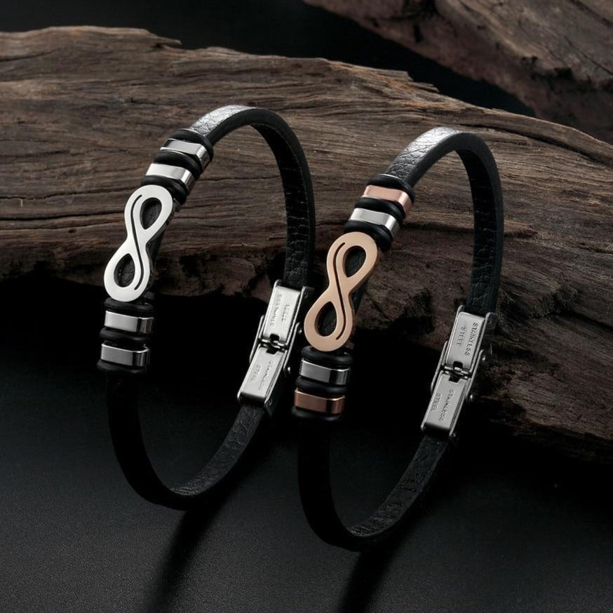 Bracelet Teagan Infinity /  infinity bracelet leather