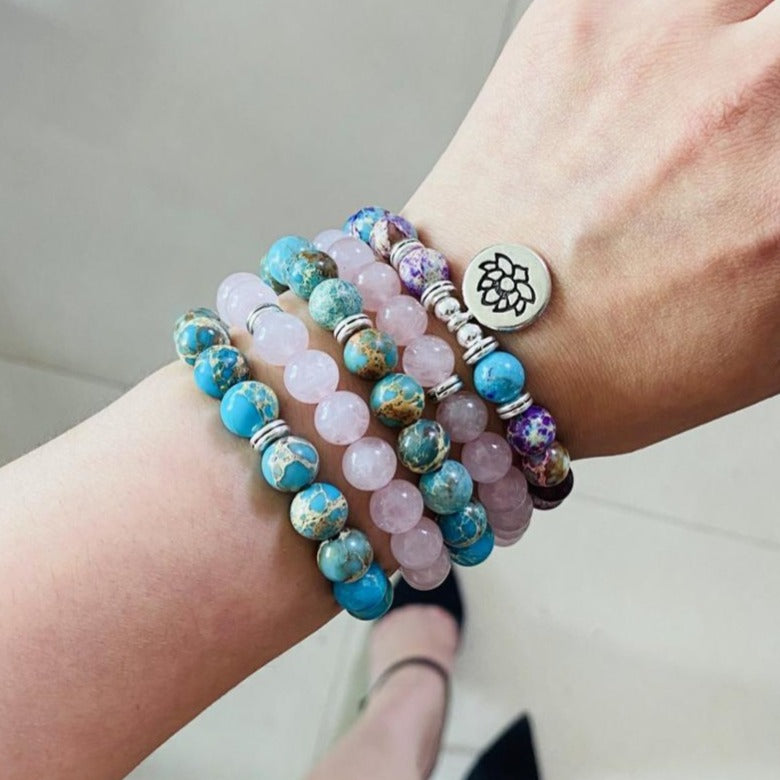 Bracelet Mala Pierre Naturelle Lotus