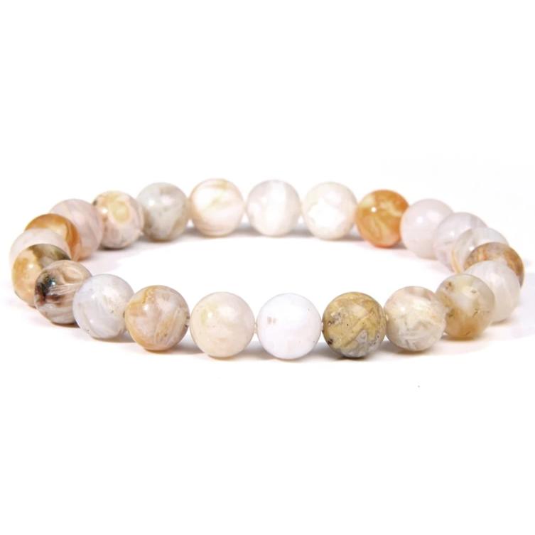 Pierre Agate Mousse En Bracelet