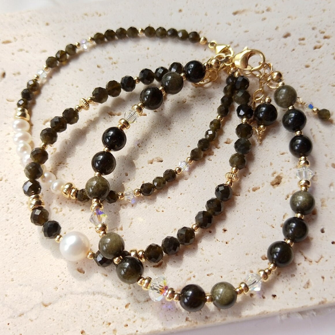 Bracelet En Obsidienne Pour Femme