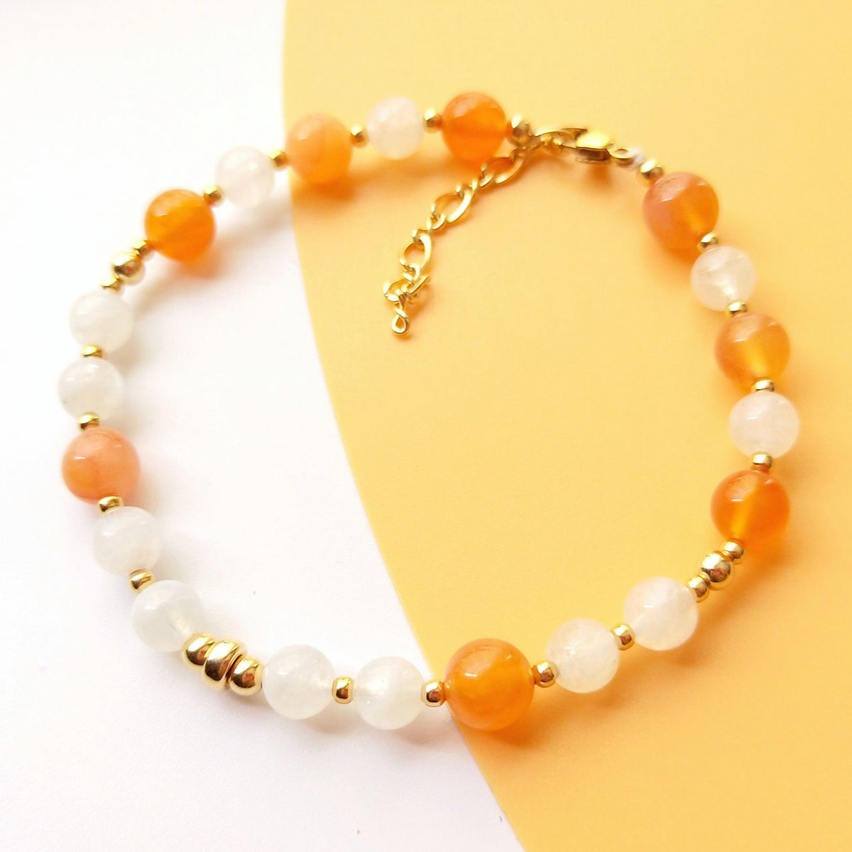 Bracelet Cornaline Et Pierre De Lune naturelle