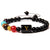 Bracelet Avec 7 Chakras Et Initial Janelle,  bracelet tibétain 7 chakras