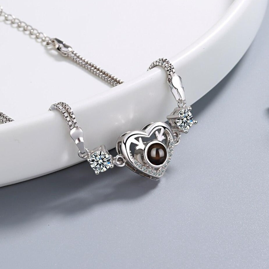 Bracelet Avec Cœur Métal argent