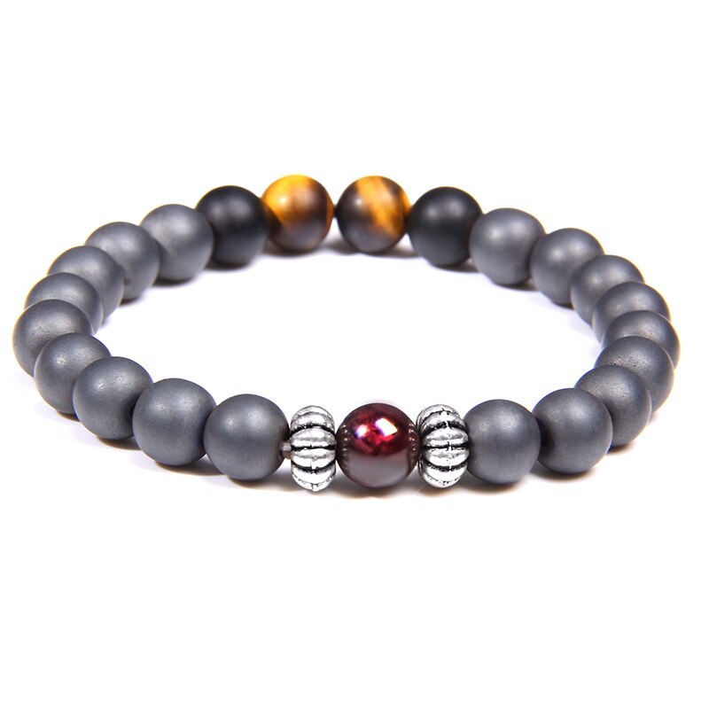 Bracelet Grenat Homme tibétain