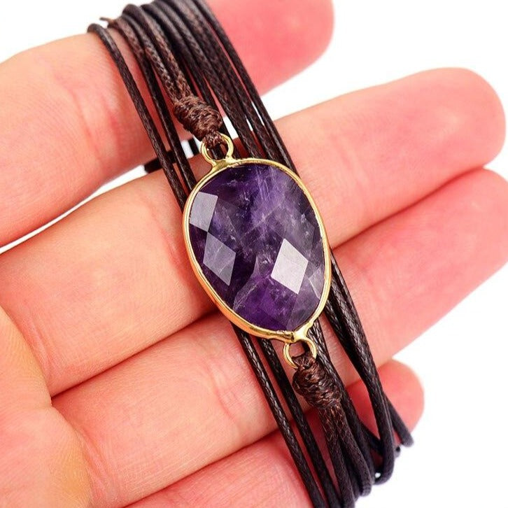 Bracelet Avec Pierre D&#39;Améthyste