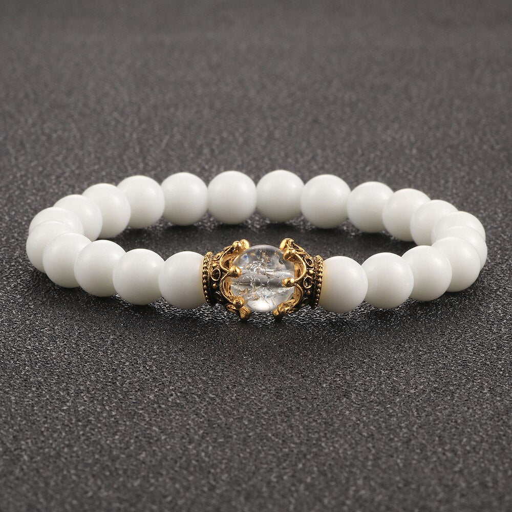 Bracelet En Pierre De Lune (Couronne)