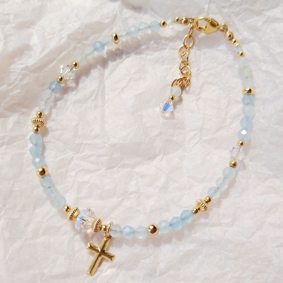 Bracelet De Protection En Perles D&#39;Aigue-Marine