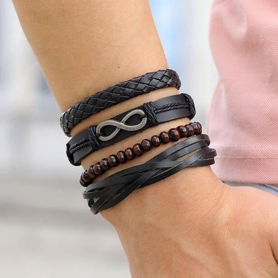 Bracelet Infini Pour Homme en cuir
