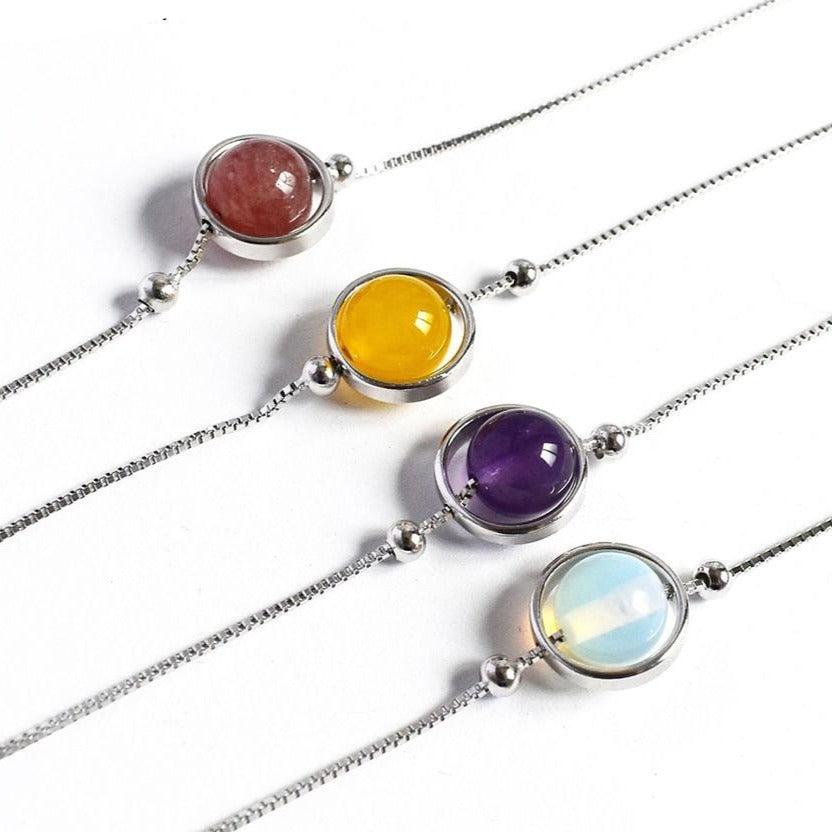 Bracelet En Pierre Naturelle Et Argent 925