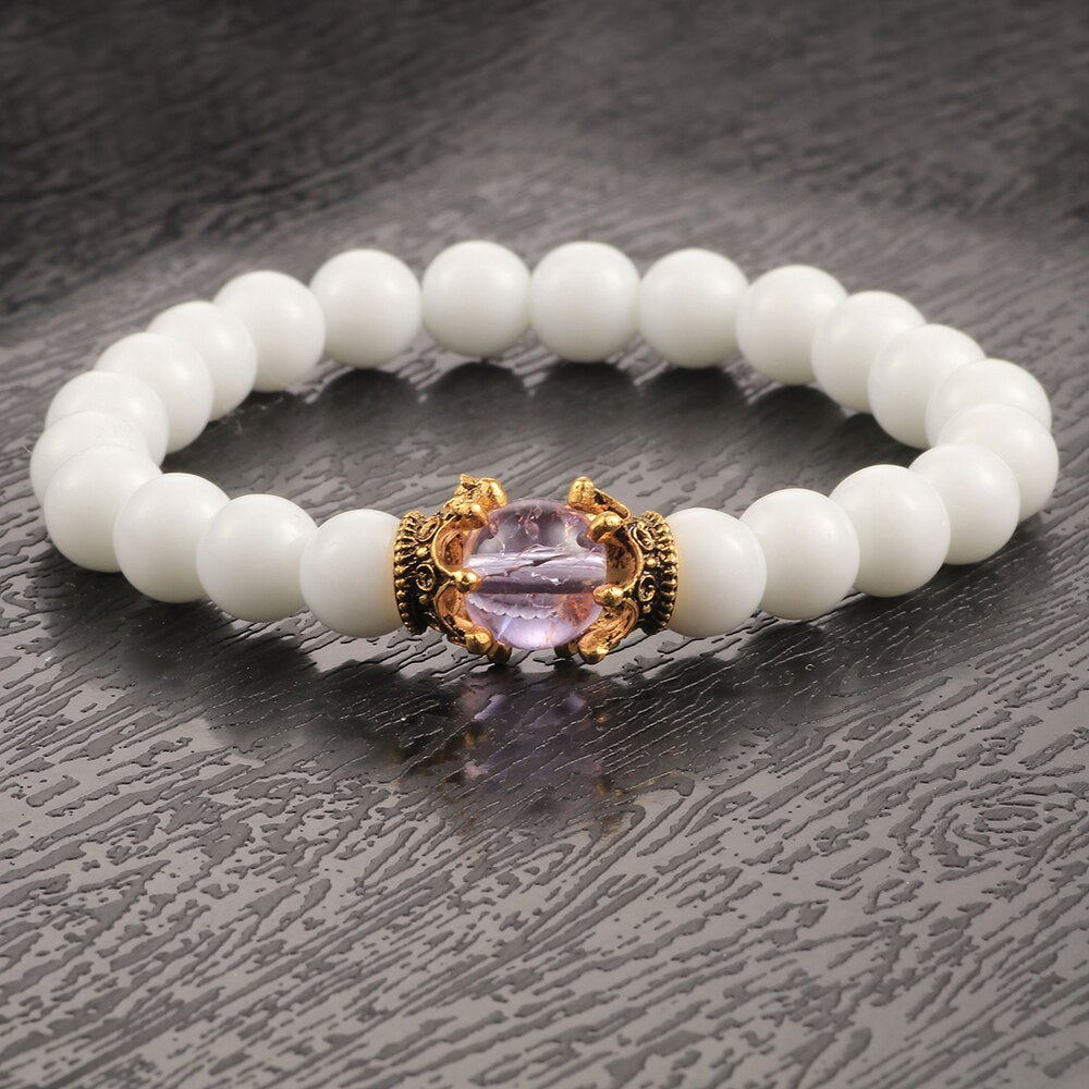 Bracelet En Pierre De Lune (Couronne)