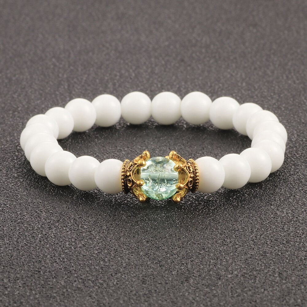 Bracelet En Pierre De Lune (Couronne)