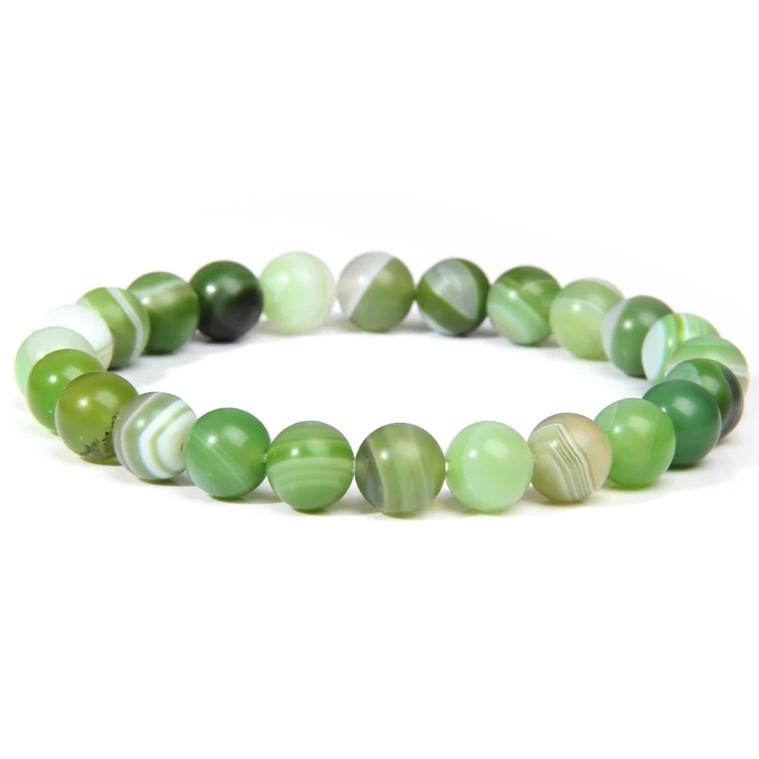 Pierre Agate Mousse En Bracelet