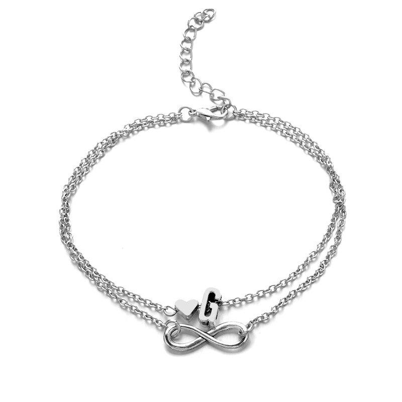 Bracelet Infini Avec Prénom /  bracelet infini avec coeur