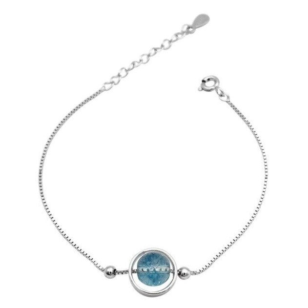 Bracelet En Pierre Naturelle Et Argent 925
