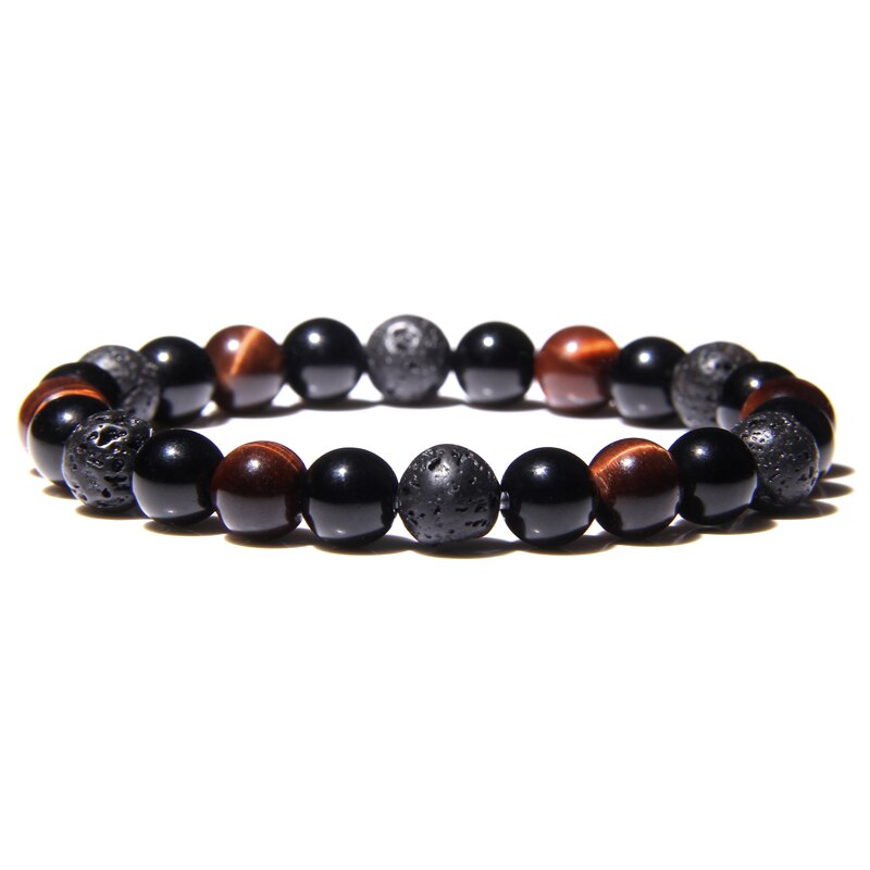 Bracelet De Protection Extrême Œil Du Tigre Et Obsidienne Et Hématite
