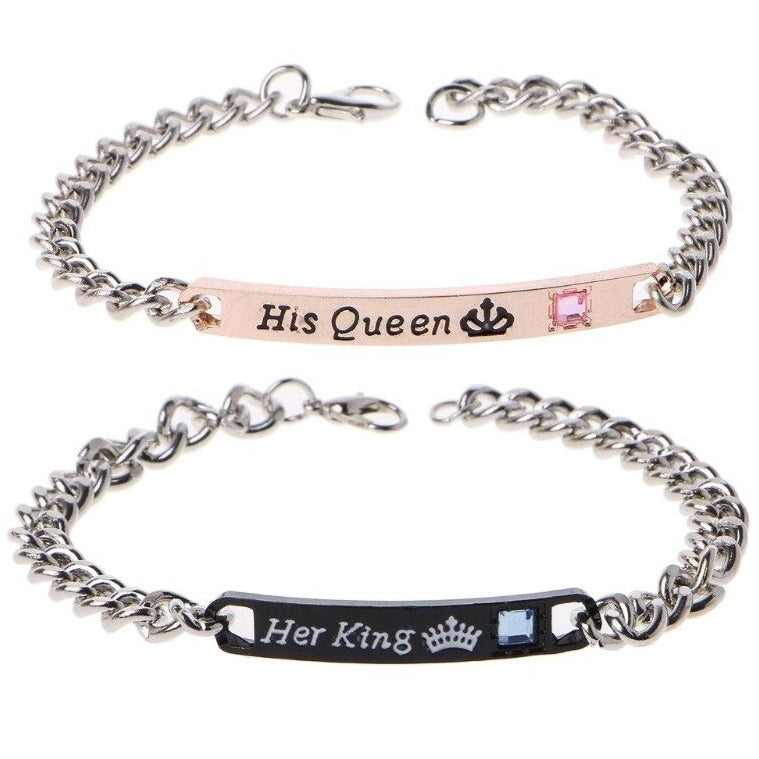 Bracelet Couple King Queen chaine