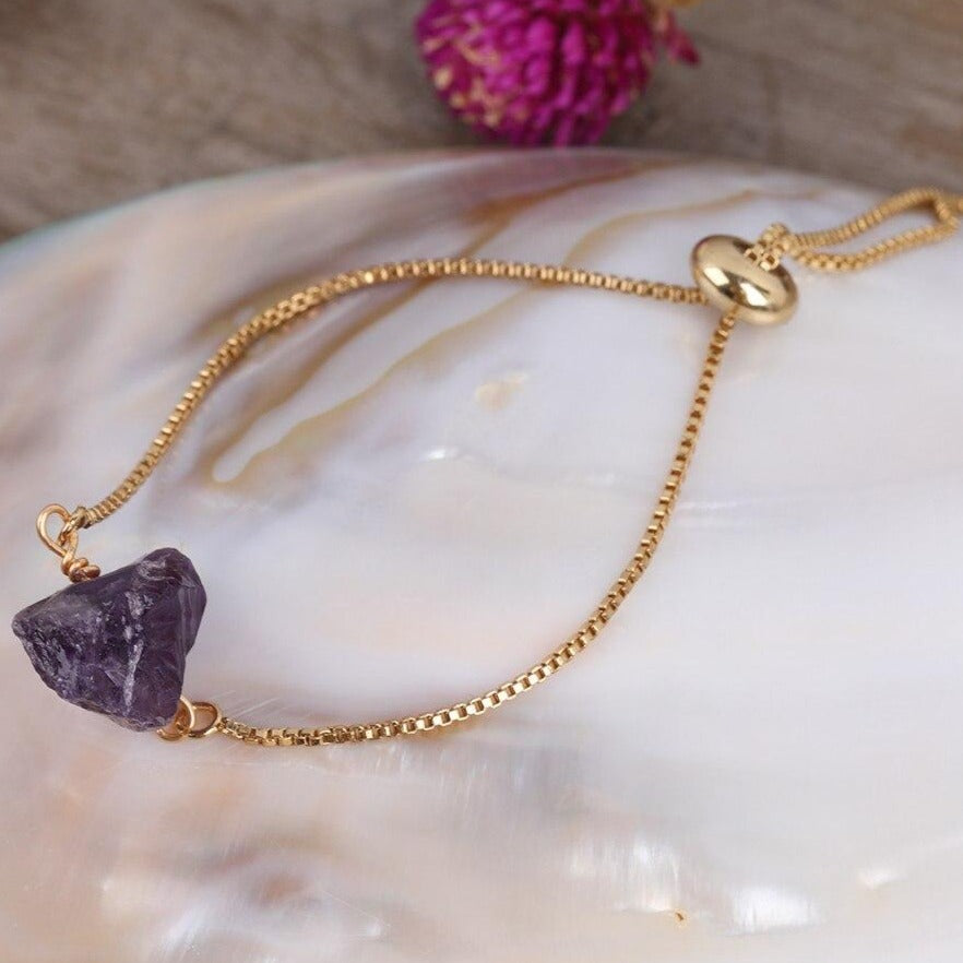Bracelet Femme En Pierre D&#39;Améthyste