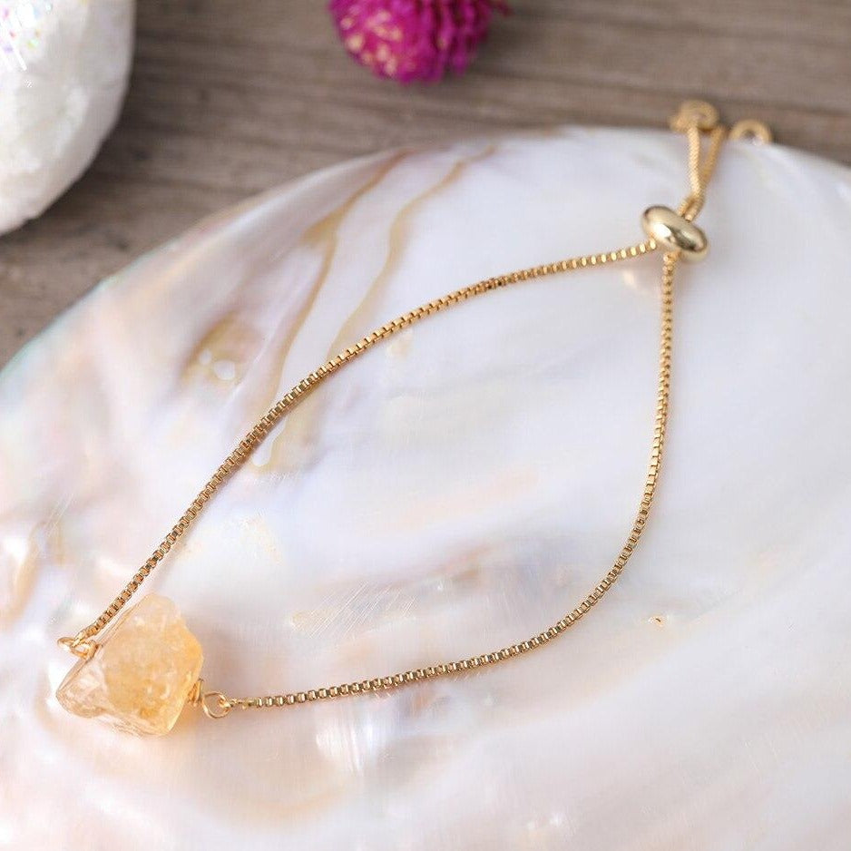 Bracelet Pour Femme En Pierre De Citrine