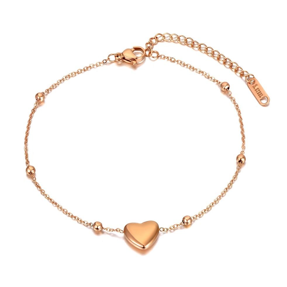 Bracelet Cœur En Acier Inoxydable Or