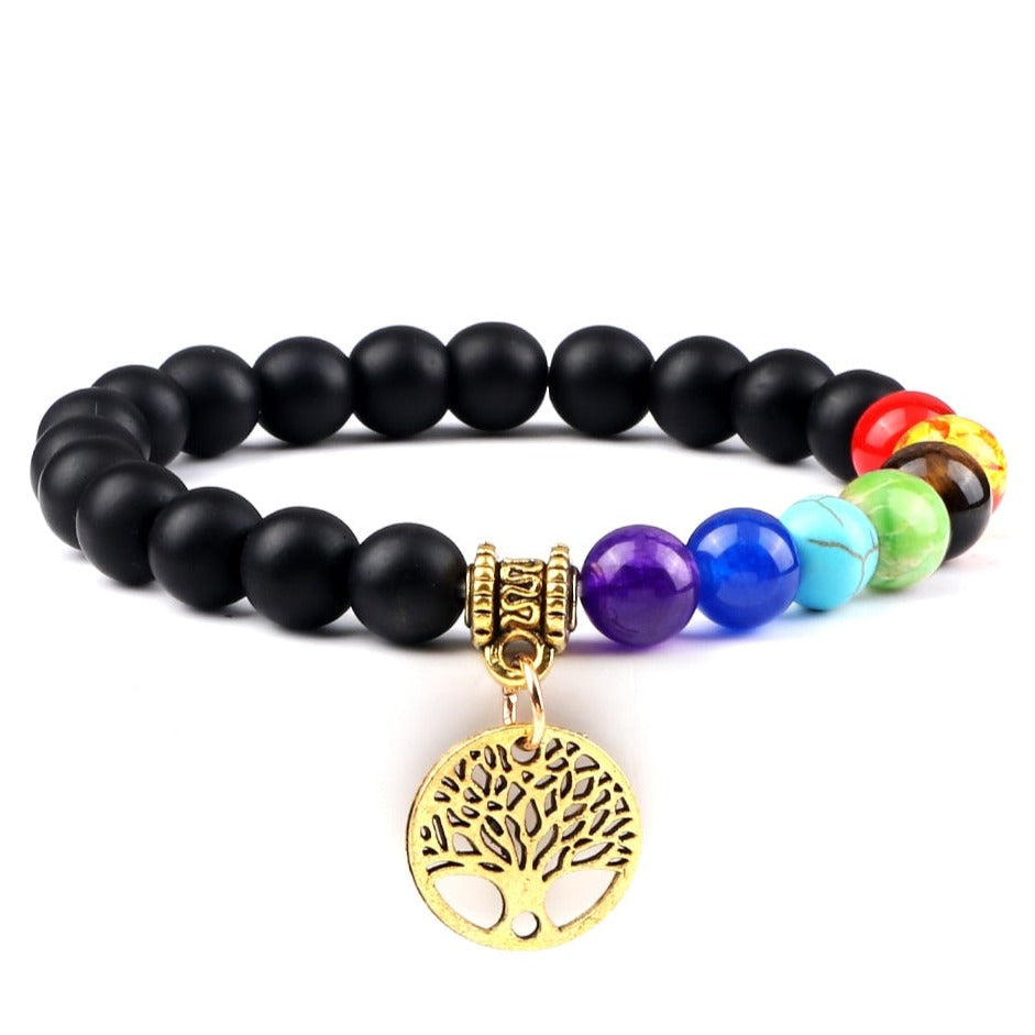 Bracelet 7 Chakras Avec Arbre De Vie Winter,  bracelet 7 chakras et 12 constellations