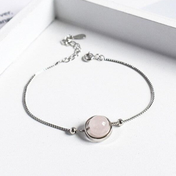 Bracelet En Pierre Naturelle Et Argent 925